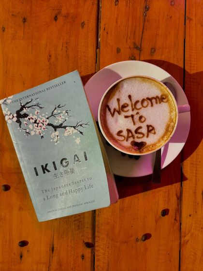 Find your 'ikigai' moment here. A good book and a cup of our special "Welcome to Sasa" coffee is the perfect recipe for a peaceful afternoon.