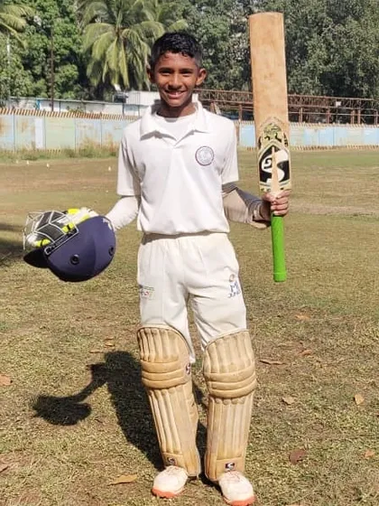 Yash Jadhav after scoring a century (100 not out) in the IDBI U-13 Tournament. We identify and nurture talent from a very young age.