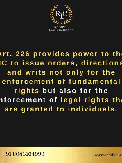 Article 226 gives the High Court broad powers to issue writs and orders not just for fundamental rights, but for the enforcement of any legal right granted to an individual. This is a powerful tool for seeking justice against state actions.