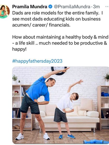 Dads are important role models. Beyond teaching about careers and finances, teaching kids how to maintain a healthy body and mind is a life skill that is crucial for productivity and happiness.