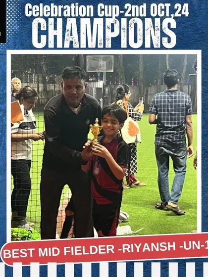 Midfield control is crucial to winning games. We congratulate Riyansh on being named Best Midfielder for the Under-10s, recognizing his excellent passing and field awareness.