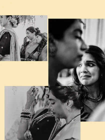 The emotional side of a wedding, captured in black and white. The tears of family members show the depth of love and connection on this special day.
