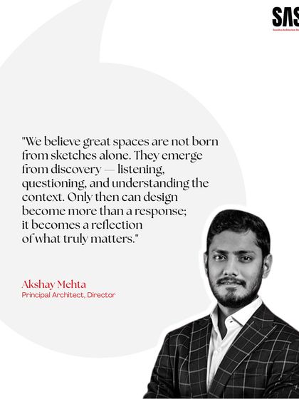 Principal Architect Akshay Mehta shares our belief that great spaces emerge from discovery. We begin by listening and questioning, allowing our design to become a true reflection of what matters most to the client and the context.