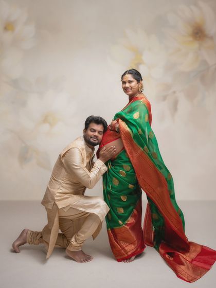 When a moment like this unfolds, it’s pure magic. A father-to-be tends to his wife's feet in a beautiful, traditional setting.