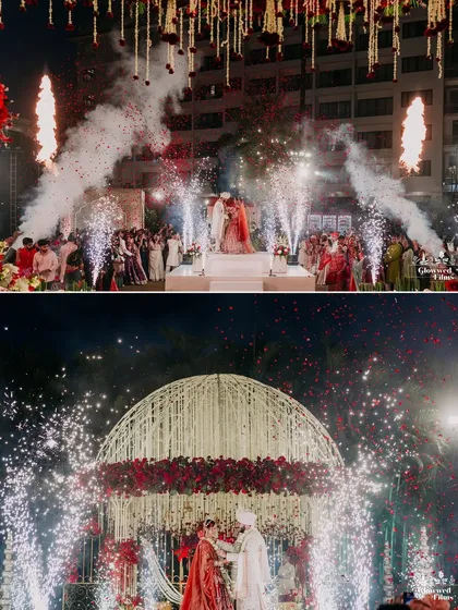 Your wedding deserves a grand finale. I specialize in capturing the scale and spectacle of your celebrations, from dazzling fireworks to epic stage setups. These images ensure the energy and excitement of your night are never forgotten.