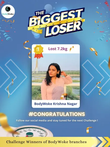 Meet our Biggest Loser champion from the Krishna Nagar branch. She lost an incredible 7.2kg. This is the kind of dedication and result our challenges inspire. Congratulations to our winner.
