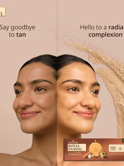 For this Santoor beauty campaign, I created a "no-makeup" makeup look to showcase a clear, radiant complexion. This before-and-after style ad highlights my skill in creating natural skin transformations.