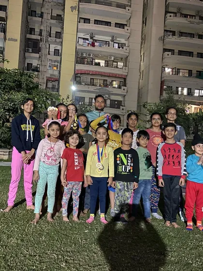 A great result from a competition in Delhi. My students brought home gold and silver medals. Here we are, a happy group celebrating their achievement.