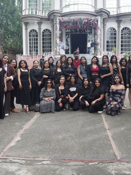 Fashion show ready. We love providing hands-on opportunities like this fashion show internship for our students to step into the role of professional makeup artists.