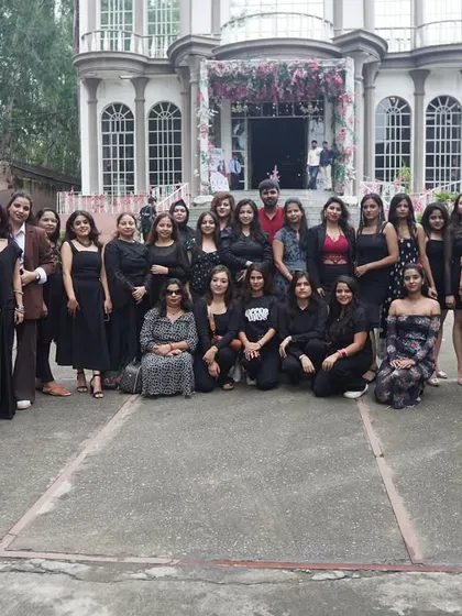 Another group shot of our students at a fashion show internship. This experience prepares them for the demands of the professional beauty industry.