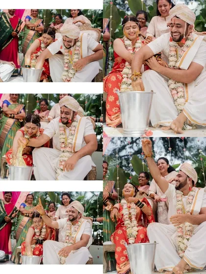 I have had the honor of hosting many beautiful South Indian weddings. The lush greenery and traditional decor elements, like floral arrangements and brass lamps, create an authentic and sacred atmosphere for the ceremony.