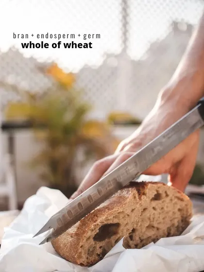 Another shot of our freshly baked whole wheat sourdough, a staple in our cafe and a key component of many of our subscription meals.