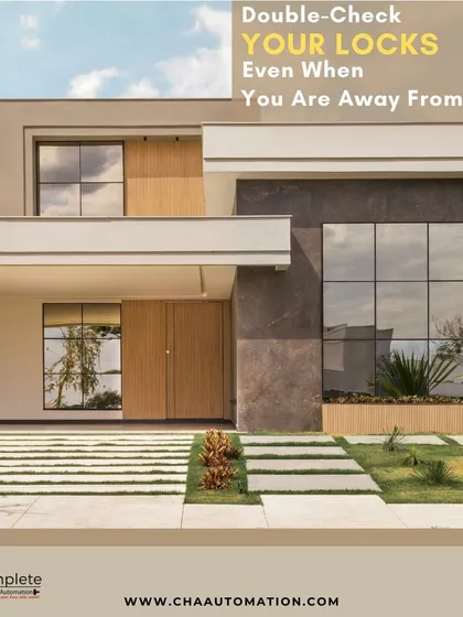 Enjoy total peace of mind with our smart security solutions. This image illustrates how you can remotely check and secure your home's locks from anywhere in the world, ensuring your property is always protected.