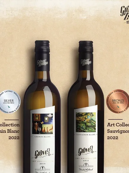 A duplicate of 114, celebrating the silver and bronze awards for our bestselling white wines from the Art Collection.