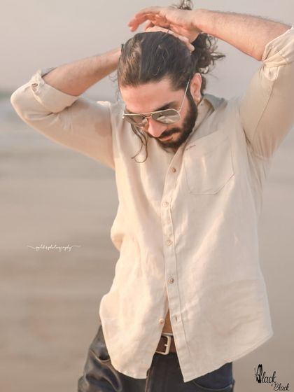 An extensive editorial series of a male model with a horse on the beach. I used a mix of color and black and white, along with varied poses, to create a powerful narrative of untamed strength and freedom.