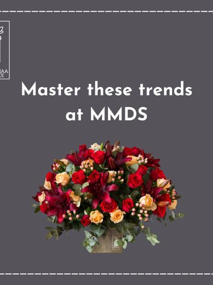 This image is a call to action, inviting you to master the latest trends at my school, with a stunning red and yellow arrangement as inspiration.