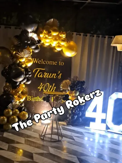Another view of the stylish 40th birthday setup, showing how the decor creates a sophisticated and celebratory atmosphere for a milestone event.