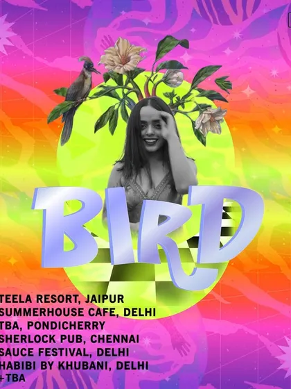 My tour schedule for March. This colorful, psychedelic poster gives a quick rundown of my gigs across Jaipur, Delhi, Pondicherry, and Chennai, showing my life as a touring artist.