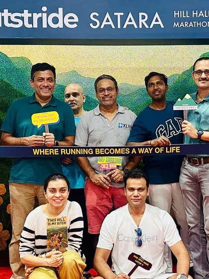 The crew at the Satara Hill Half Marathon photo booth. Where running becomes a way of life, and friends become family.