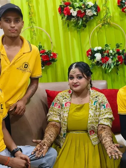 My team with a bride, celebrating the completion of her stunning mehndi.