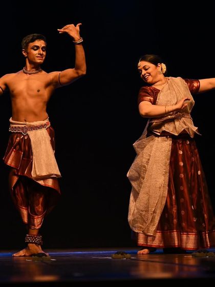 A happy moment on stage with Parshwanath Upadhye during our duet performance at Rivaayat 2024. The joy we feel in dancing together translates to the audience.