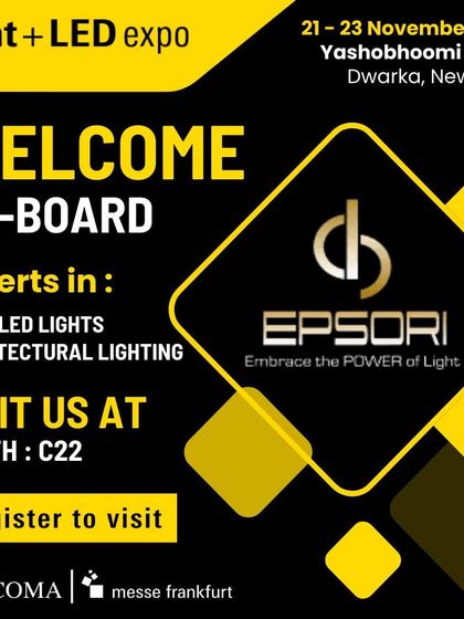 Welcome Epsori, who are experts in strip LED lights and architectural lighting, at booth C22.