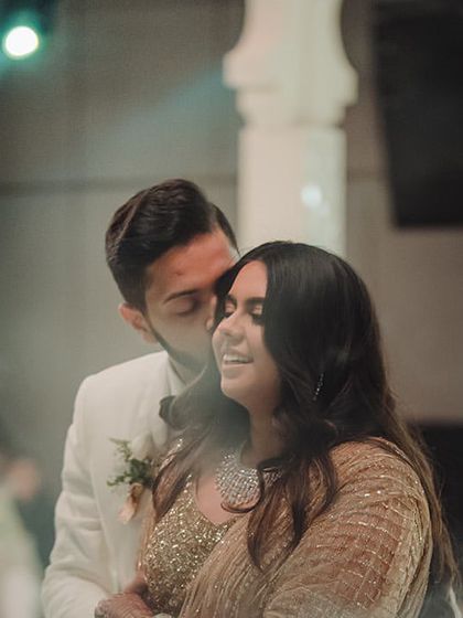 A close-up, intimate moment from a couple's first dance. This photo captures the emotion and connection that I strive to bring out in my choreography.