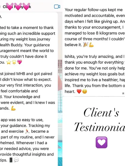 This client lost 8 kgs in three months and was inspired to live a healthier, happier life. The easy-to-use app for tracking meals and exercise was a seamless part of her routine.