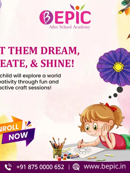 We encourage every child to dream, create, and shine. Our fun and interactive craft sessions are designed to be a world of creativity where your child can explore their potential and build confidence.