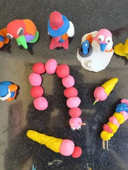 More amazing clay sculptures from our class. The kids made everything from ice cream cones to funny birds.