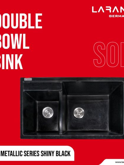 A spectacular counter deserves a spectacular sink to match. My double bowl sink in Quartz Metallic shiny black is the perfect complement to a modern kitchen.