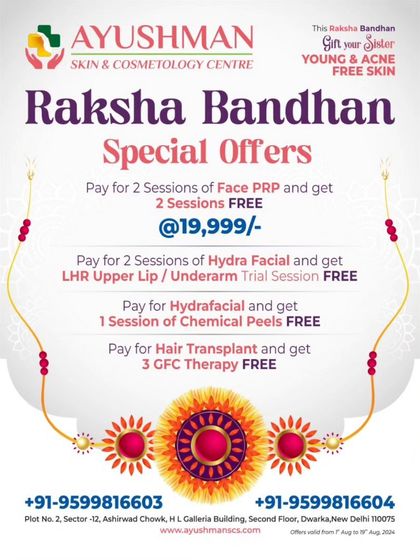 This Raksha Bandhan, we offered special packages on treatments like Face PRP and Hydra Facials. It was the perfect gift to help your sibling achieve young and acne-free skin.
