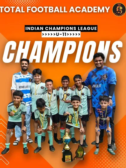 Triple triumph at the Indian Champions League. Here is our victorious U11 team celebrating their championship title.