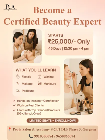 This is a great overview of my 45-day course, perfect for anyone wanting to become a certified beauty expert. We focus on hands-on training with top brands like O3+ and L'Oreal, ensuring you work on real clients to build your portfolio.