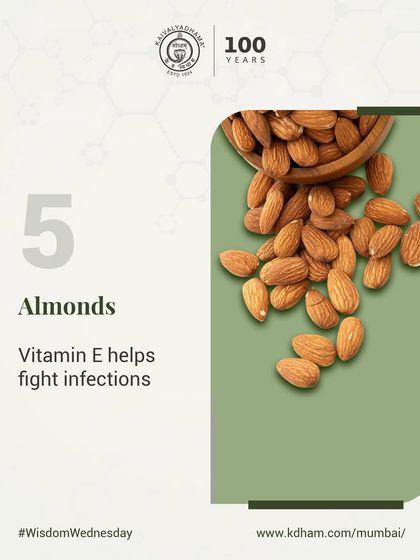 Almonds are a great source of Vitamin E, an antioxidant that is crucial for immune function and helps the body fight off infections effectively.