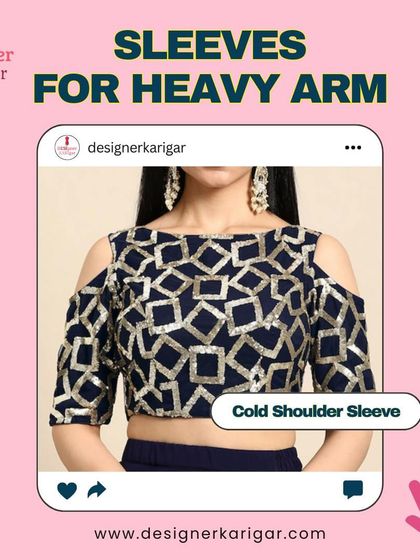 A cold shoulder sleeve design, which is a great option for a modern look while providing some coverage.