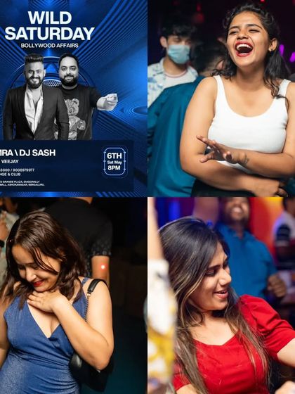 A 'Wild Saturday' with a Bollywood affairs theme. This collage shows the fun and wild energy of the crowd during one of my sets.