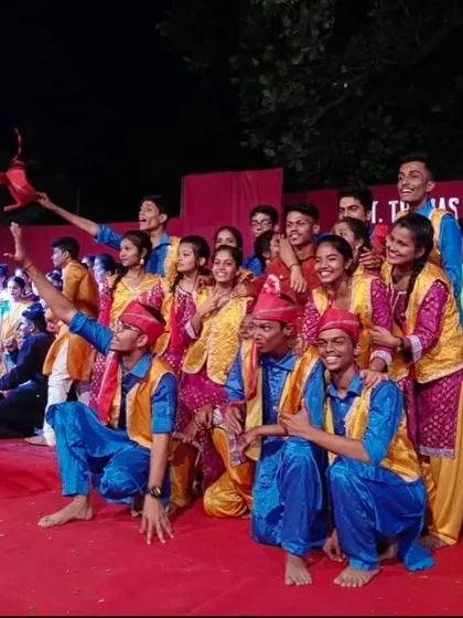 The final pose of a winning performance. This is the St. Thomas Jr College team on stage after giving their all. I work with college groups to refine their technique and teamwork for competitive events.