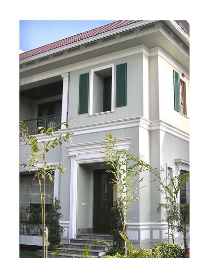 This villa was designed with precision, following a strict grid plan with balanced elevations, recessed windows, and zero projections to achieve a purity in form and function.