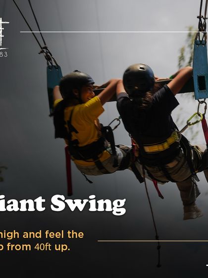 Go high and feel the drop from 40ft up on the Giant Swing. It's an experience that will leave you breathless.