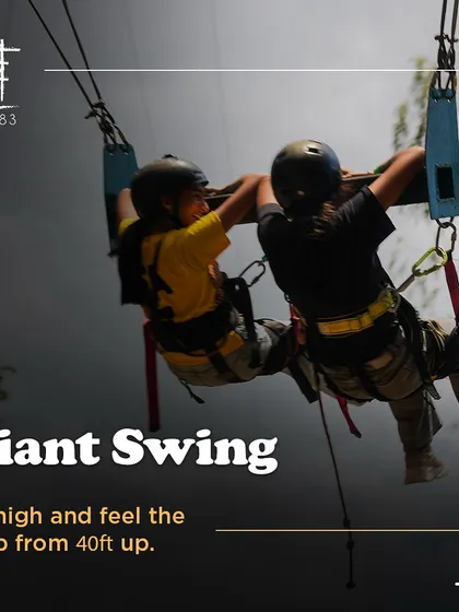 Go high and feel the drop from 40ft up on the Giant Swing. It's an experience that will leave you breathless.