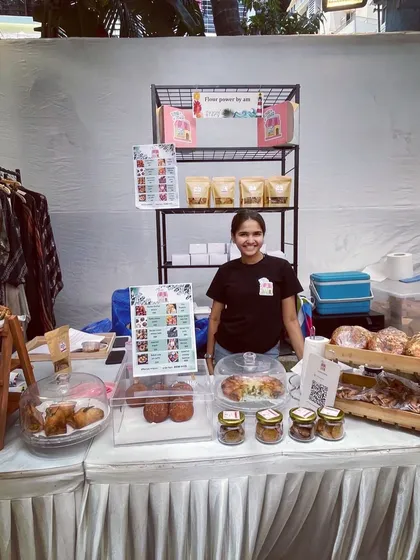 My amazing team member Saloni holding down the fort at a pop-up.