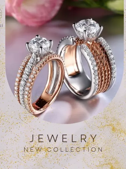 A promise of forever, wrapped in brilliance. This stunning solitaire ring, available in both white and rose gold, features an intricate woven band of diamonds, perfect for celebrating your commitment.