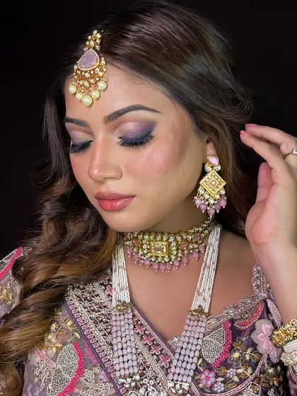 Eyes closed to feature the beautiful gradient of the eyeshadow.