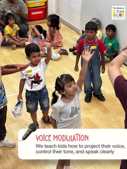 Voice modulation is a key skill for confident communication. In our 'Stage Speaks' program, we teach kids how to project their voice, control their tone, and speak clearly so their ideas are always heard.