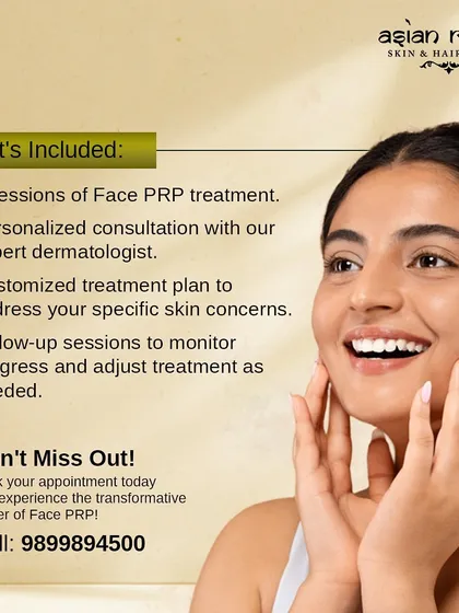 My Face PRP package includes six treatment sessions, a personalized consultation with an expert dermatologist, a customized plan, and follow-up sessions to monitor progress and ensure transformative results.