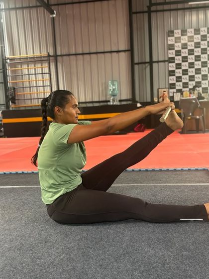 This seated stretch focuses on hamstring and hip flexibility, an important part of our conditioning program.