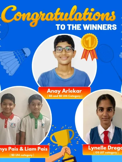 A graphic celebrating our winners from the CISE Zone B Badminton Competition. We celebrate every student's success on our platform.