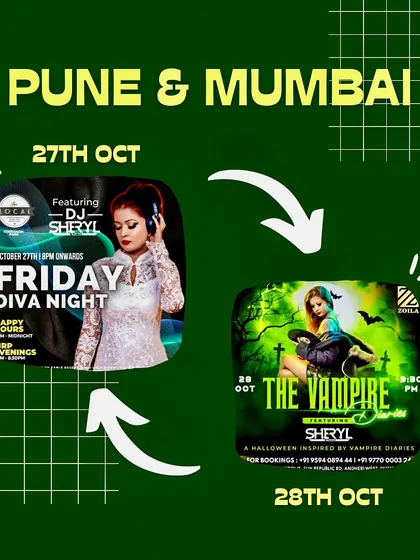 A Halloween-themed double-trouble weekend in Pune and Mumbai. I love playing themed nights and creating a unique atmosphere for every occasion.