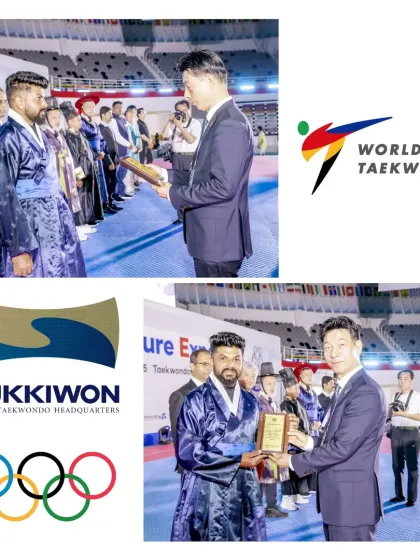 It was a great honor to be recognized at the 18th World Taekwondo Sports Competition in South Korea. This plaque from the World Taekwondo Federation is a testament to our commitment to this Olympic sport.